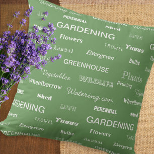 Coussin Mots de jardinage Jardiniers Jardin Vert Amateurs 