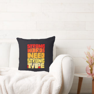 Coussin Mots Dessinés À La Main Mots Forts Mots Nécessiten