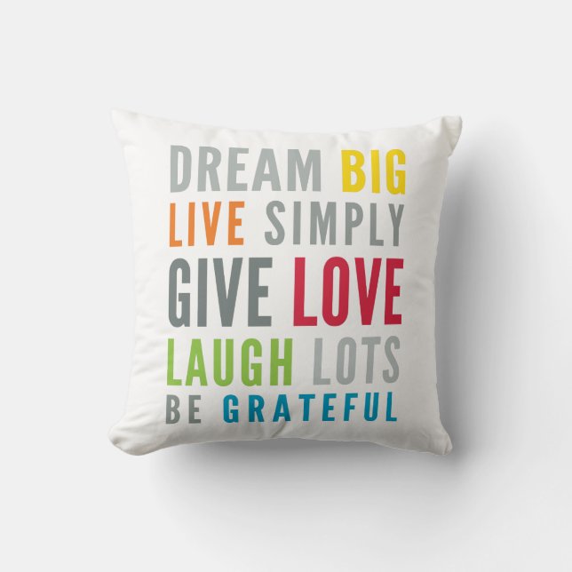 Coussin MOTS MOTIVÉS À AIMER PAR LA typographie moderne (Recto)