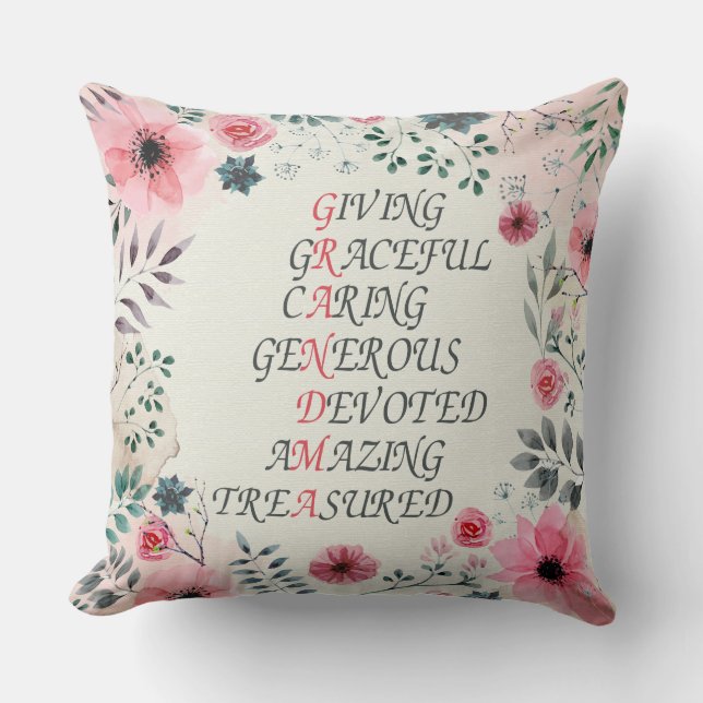 Coussin Mots pour le carreau de polyester de grand-maman (Recto)
