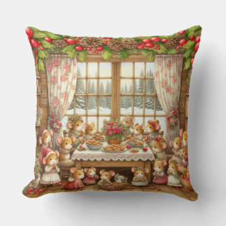 Coussin Mouches familiales à Noël