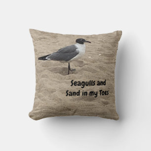 Coussin Mouette, Sable de Plage, Vie de Plage, Scène de Pl