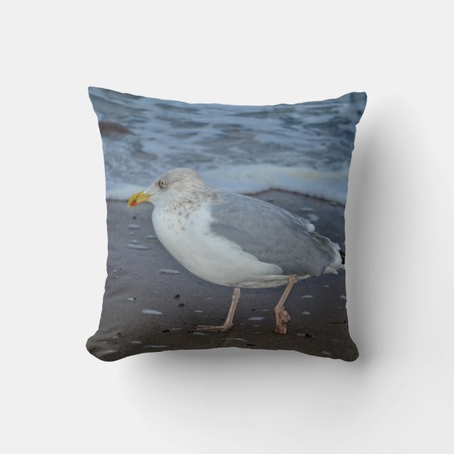 Coussin Mouettes au bord de la mer (Recto)