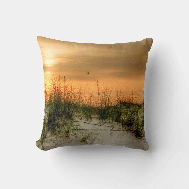 Coussin Mouettes au lever du soleil (Recto)