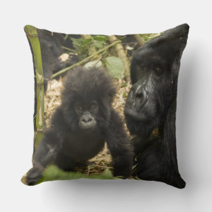 Coussin Mountain Gorilla, adult with young