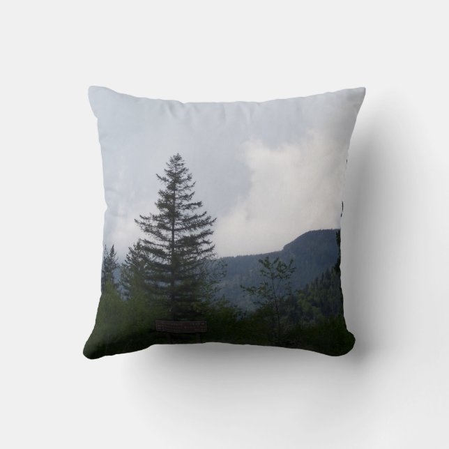Coussin Mountain Scene Christmas Throw Pillow (Verso)