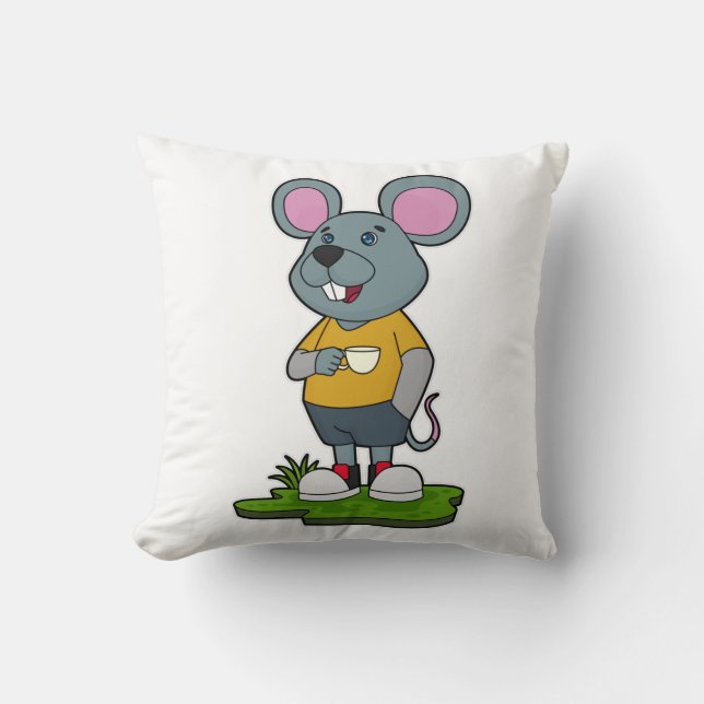 Coussin Mouse with Coffee cup (Recto)