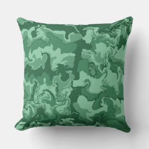 Coussin Mousse verte et rayures réversible