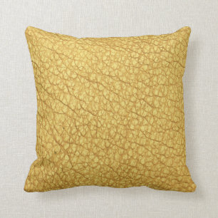 Coussin moutarde jaune massif ocre Faux Cuir