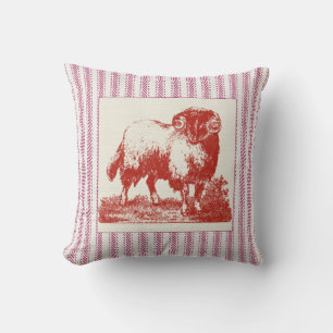 Coussin Mouton de ferme français avec tiquetage