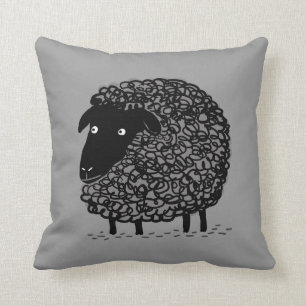 Coussin Mouton noir