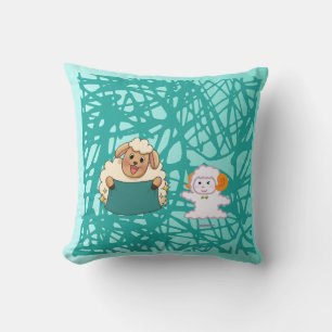Coussin Moutons et Agneaux de Dessin Animé Mignons pour un
