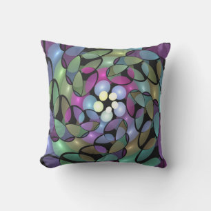 Coussin Mouvements colorés Abstrait Trippy Fractal Art