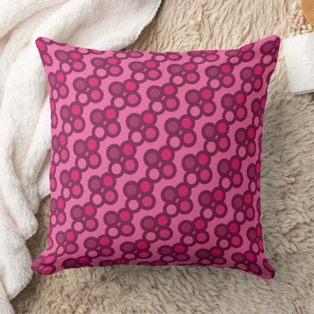 Coussin moyen siècle moderne abstrait rétro rose géométriq (Couverture)