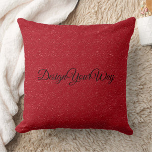 Coussin moyen siècle moderne abstrait rétro rouge personna