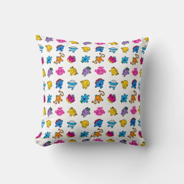 Coussin Mr Men & Little Miss | Motif Néon Danse (Recto)