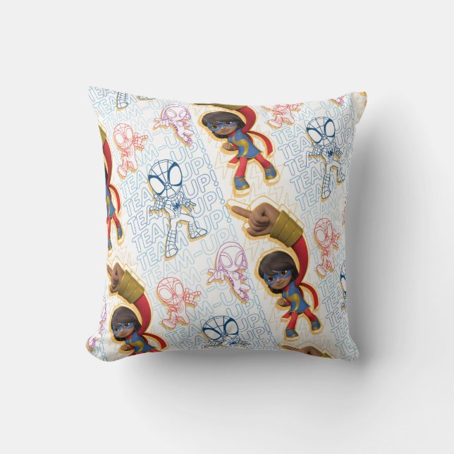 Coussin Ms. Marvel & Spidey Motif d'équipe (Recto)