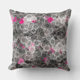 Coussin Multicolore rose et gris Art Floral