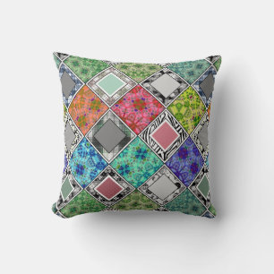 Coussin Multicolore, rustique, patchwork, patchwork