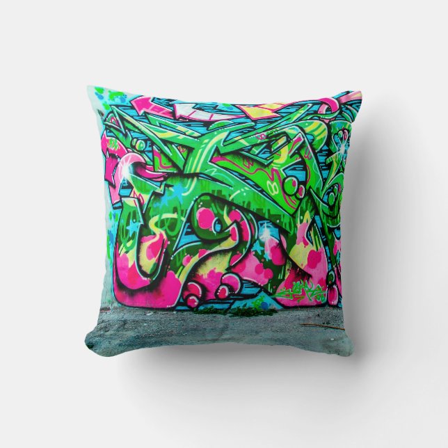 Coussin Mur de graffiti (Recto)