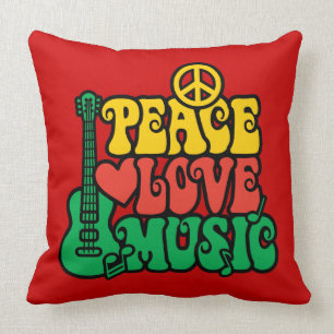 Coussin Musique d'amour de paix de reggae