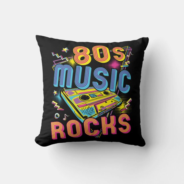 Coussin Musique des années 80 Rock des années 80 (Recto)