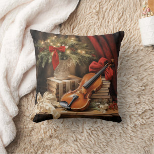 Coussin Musique violon de Noël
