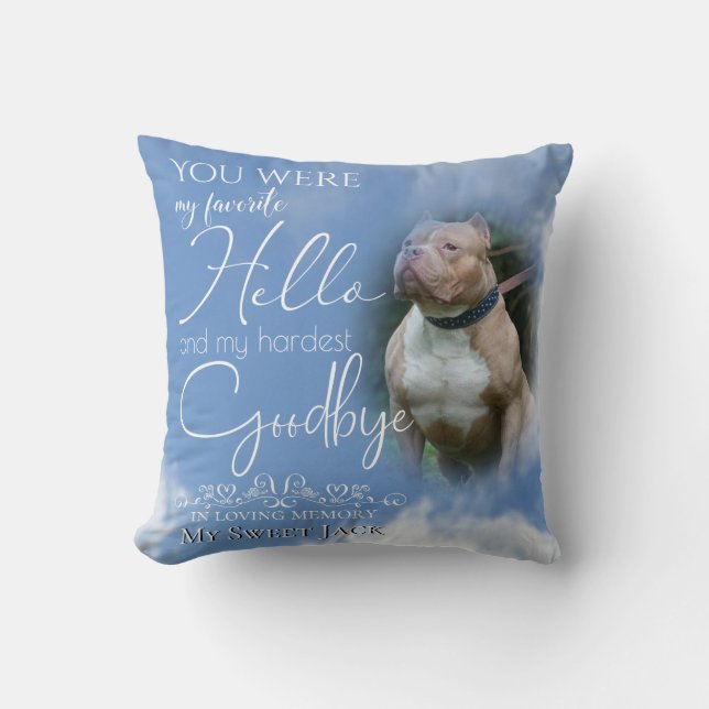 Coussin My Favori Hello Pet Memorial Votre PHOTO (Recto)