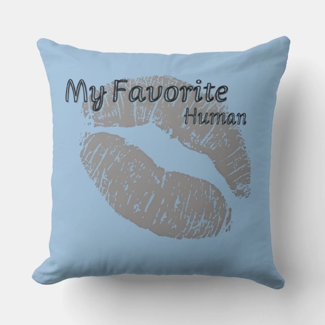 Coussin 🔥 My Favorite Human Pillow – Romantic Lips Print  (Recto)