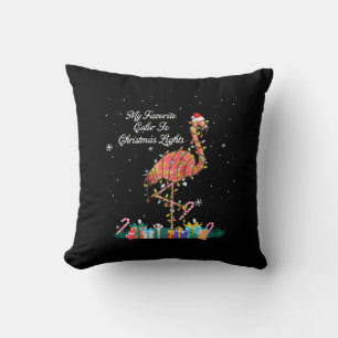 Coussin My favorite Is Christmas Lights Costume Flamingo