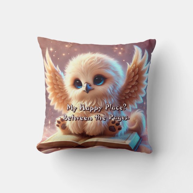 Coussin My Happy Place Bébé Griffin Livre Amour (Recto)