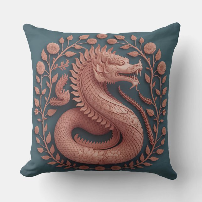 Coussin Naga Vine Relief 3D Batik Motif (Recto)