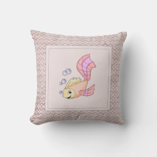 Coussin Naissance moderne bébé pour enfants Poisson rose