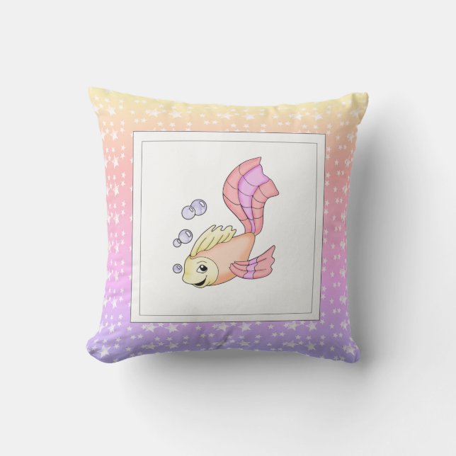 Coussin Naissance moderne bébé pour enfants Poisson rose (Recto)