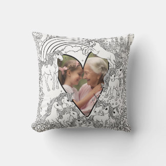 Coussin Nan Maman Fille Unicorne Couleur dans Photo Cushio