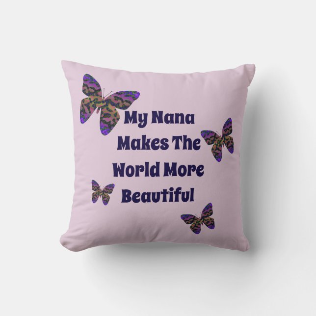 Coussin Nana Rend Le Monde Beau Papillon Grand-Mère (Recto)