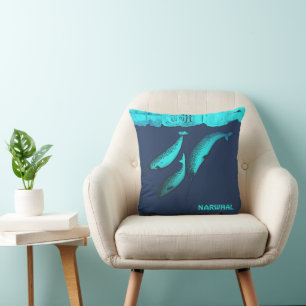 Coussin Narwhal Sous La Glace