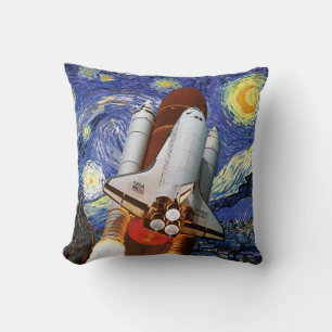Coussin NASA Space Shuttle Lancement Van Gogh Starry Nuit 