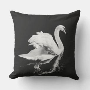 Coussin Natation de Swan noir et blanc