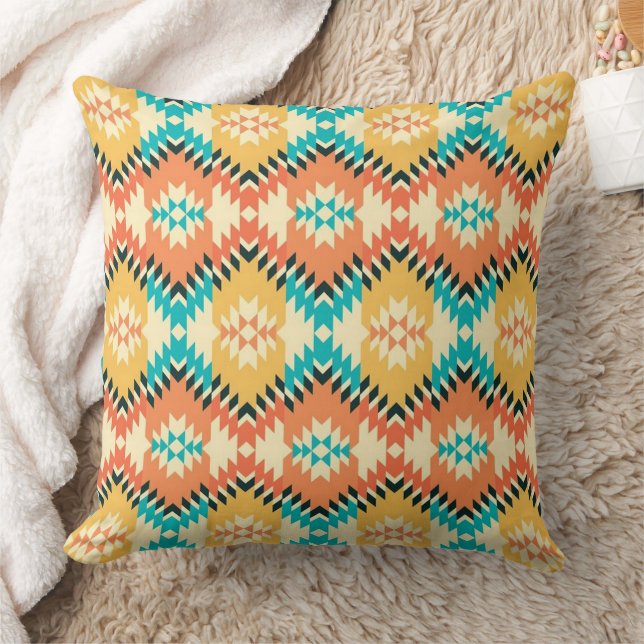 Coussin Native Print 20x20 Throw Pillow (Couverture)