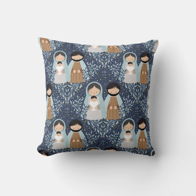 Coussin Nativité de Noël populaire scandinave (Recto)