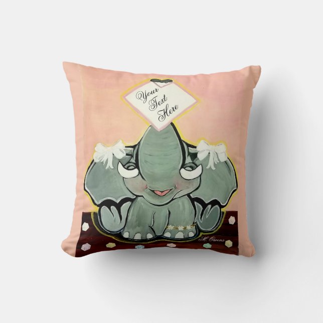 Coussin Natosha, l'épelle éléphante de bébé (Recto)