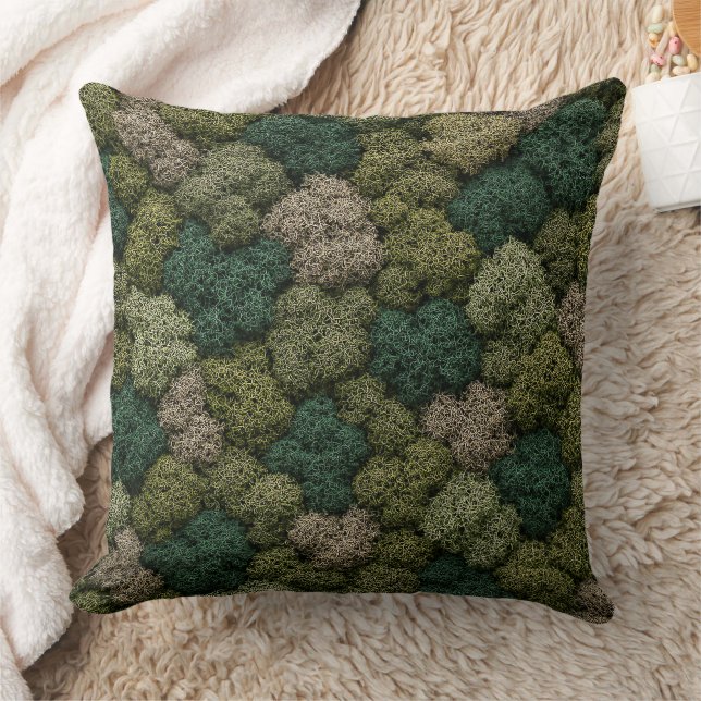 Coussin Natural Moss and Lichen Eco Throw Pillow (Couverture)