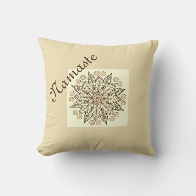 Coussin Natural Namaste Mandala (Recto)