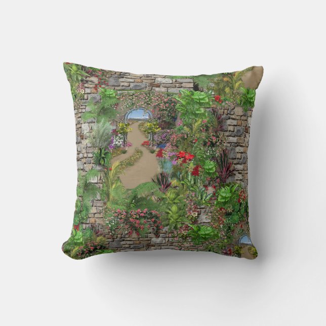 Coussin Nature intérieure et extérieure en fleurs (Recto)