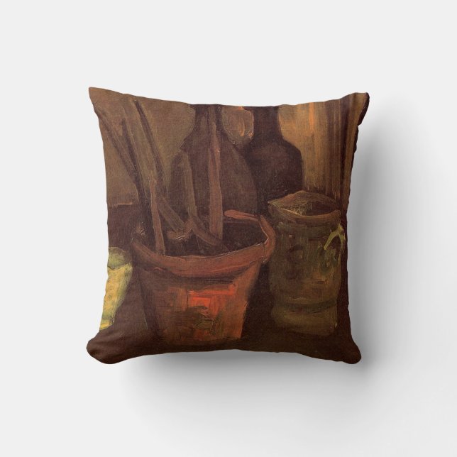 Coussin Nature morte Pinceaux dans un pot par Vincent van  (Recto)
