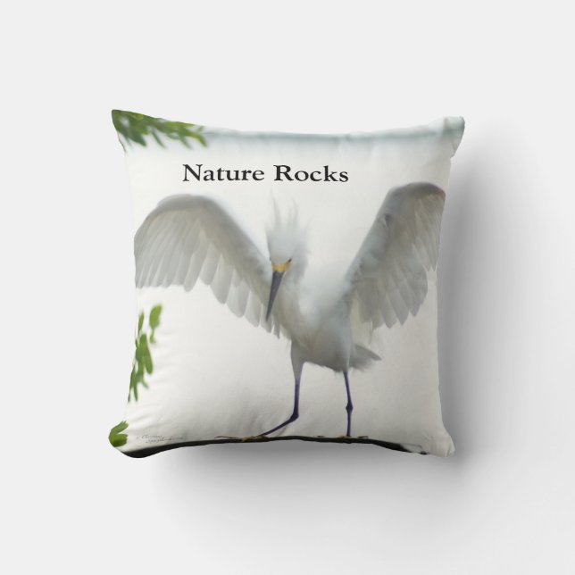 Coussin Nature Rocks Egret (Recto)