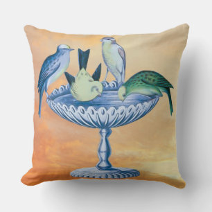 Coussin Nature sauvage - Jardin Oiseaux de bain d'oiseaux