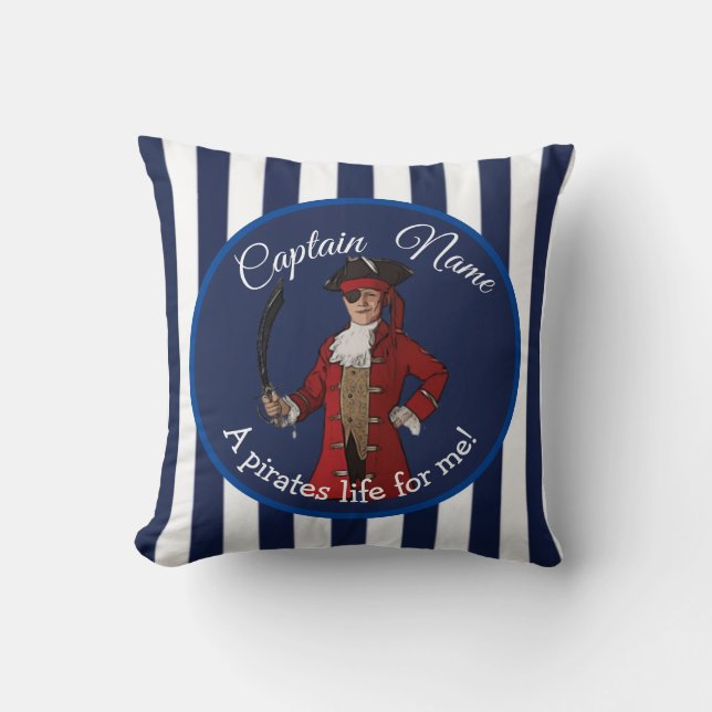 Coussin Nautical Stripes Party Pirate Boy (Recto)
