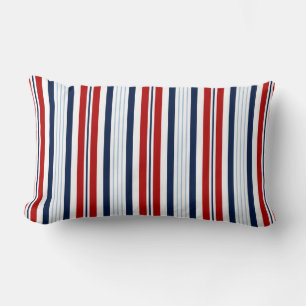 Coussin nautique à rayures blanches, bleu marine, 